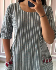 Princess Cut Cotton Handblock Dress