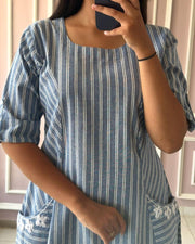 Princess Cut Cotton Handblock Dress